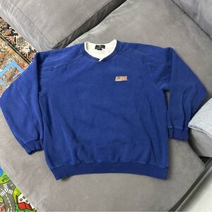 Vintage Illinois Fighting Illini V-Neck Navy Blue Sweatshirt Size Large